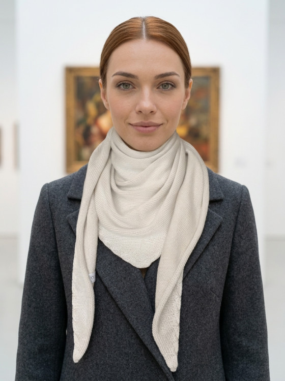 Косынка Пьемонт, меринос, латте меланж 